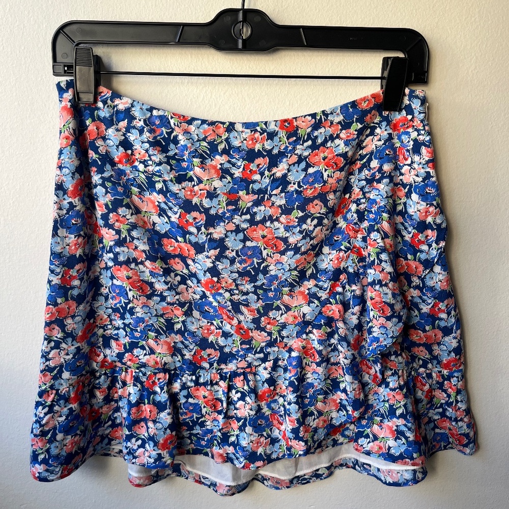 Sezane flower print miniskirt